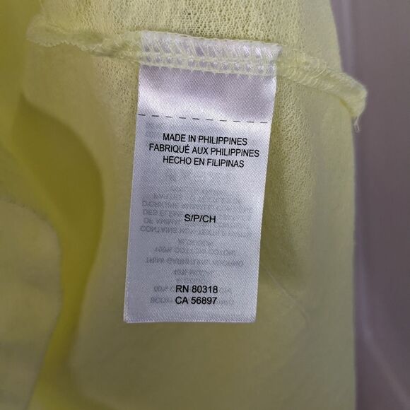 NEW Lucky Brand Woven Gauze Mixed Shirt Short Sleeve lemon yellow small @i - Picture 15 of 15